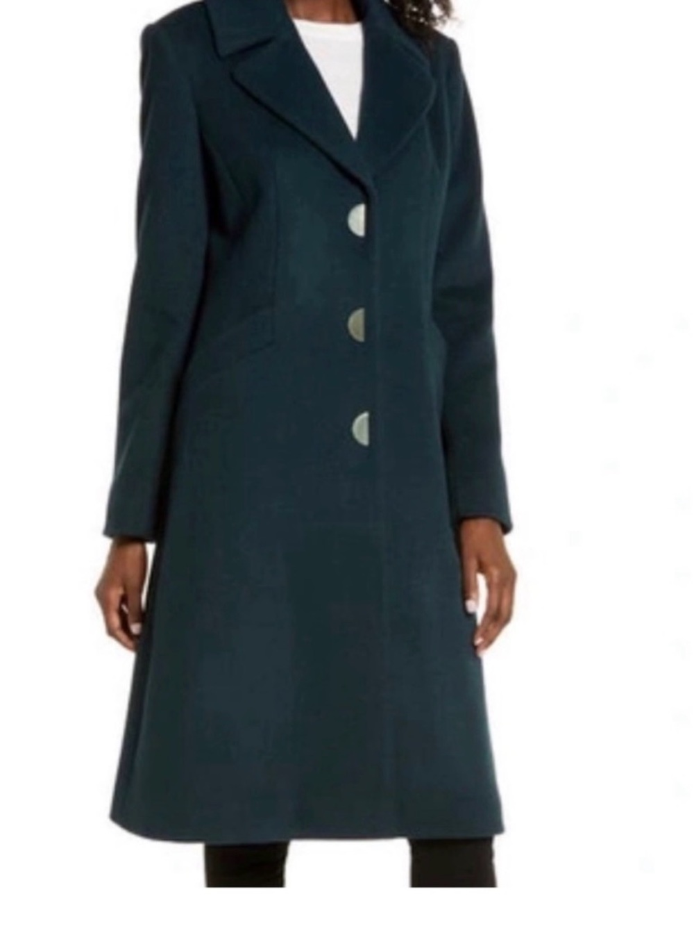 Via spiga like new  Dark Teal Wool-Blend Coat with Buttons